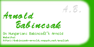 arnold babincsak business card